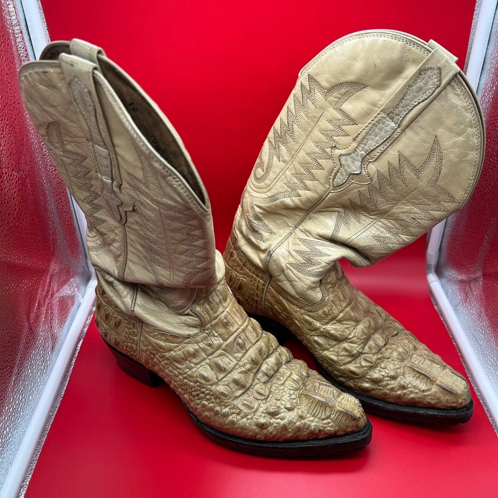 Croc Leather Cowboy Boots Winterized